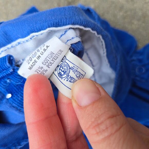 Vintage Oshkosh Bgdosh Vestbak Courdoroy Overalls 3-6 Months In Dark Blue - Picture 6 of 9